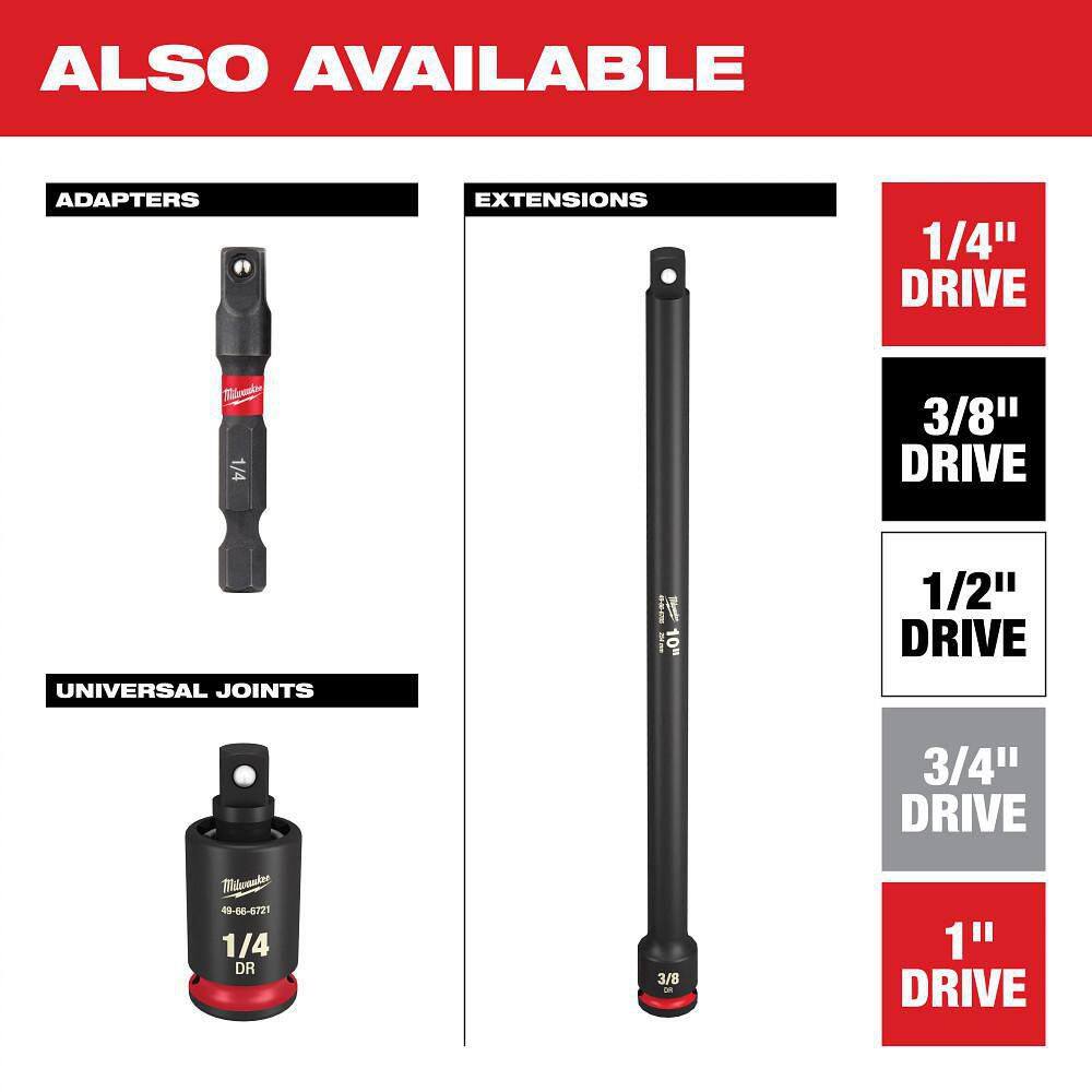 Milwaukee SHOCKWAVE 3/8 in. Drive SAE and Metric 6 Point Impact Socket Set (43-Piece) 49-66-7009