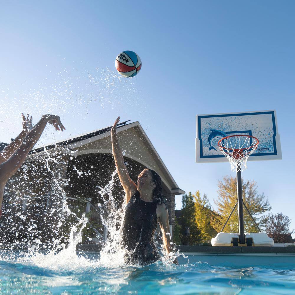 Lifetime Basketball 44 in. Impact Poolside Portable in White and Blue 91213