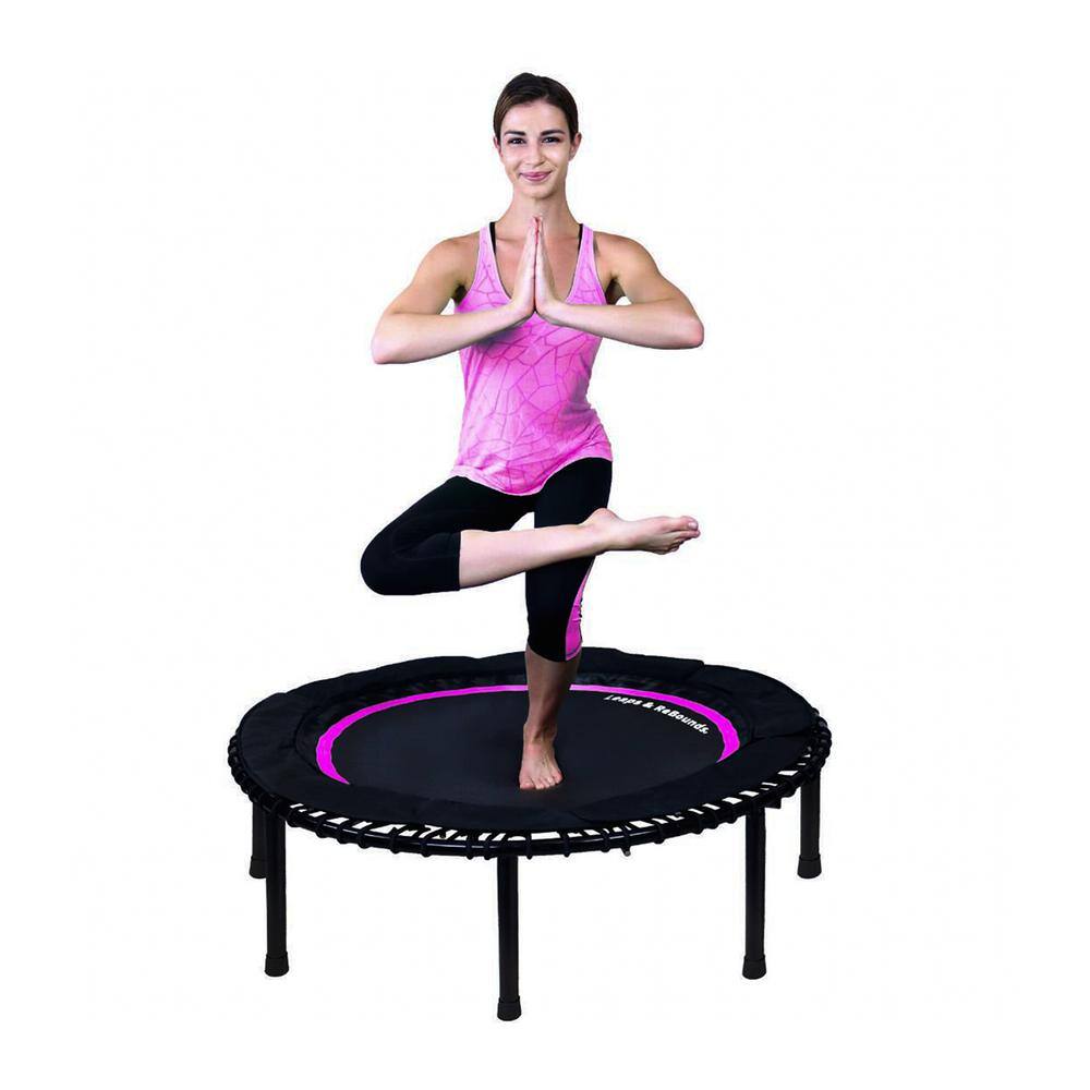 48 in. Mini Fitness Trampoline and Rebounder Gym Equipment, Pink rebounder-48-pink
