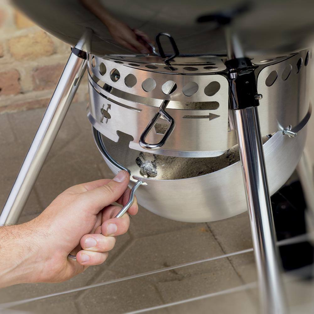 Weber Original Kettle Premium 22 in. Charcoal Grill in Black with Built-In Thermometer 14401001