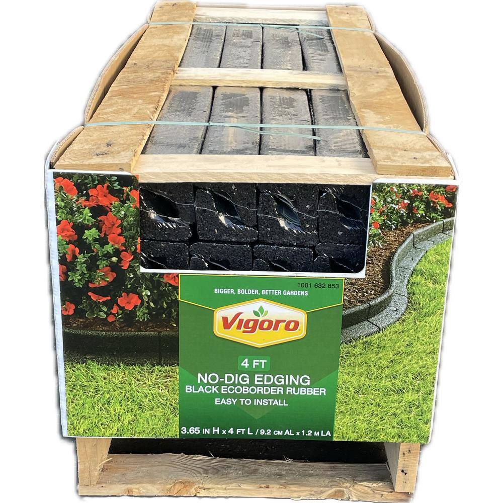 Vigoro EcoBorder 4 ft. Black Rubber Landscape Edging (48-Count/Pallet) ECOBRD BL 48