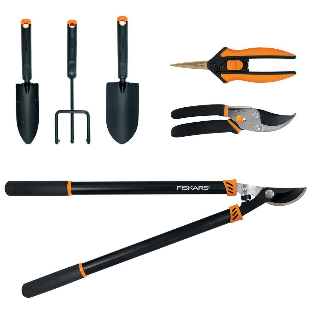 Fiskars 6-Piece Essentials Heavy-Duty Garden Tool Set 2009107