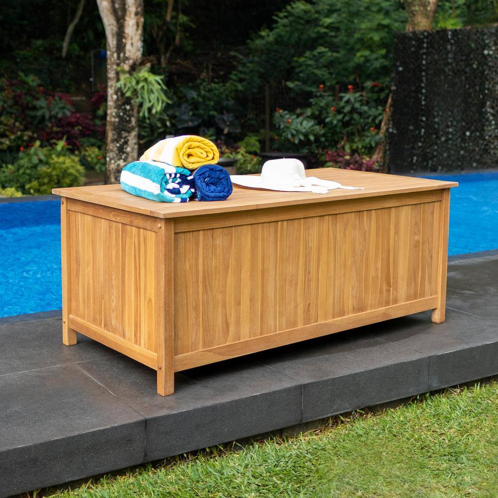 Cambridge Casual Cambridge Casual Heaton 120 Gal. Natural Teak Wood Outdoor Storage Deck Box 370324-TW-XX-XX-XX