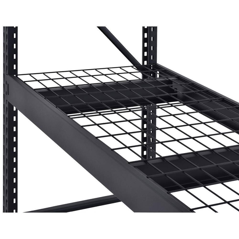 Husky 4-Shelf Metal Industrial Duty Freestanding Garage Storage Shelving Unit in Black (77 in. W x 72 in. H x 24 in. D) N2W772472W4B