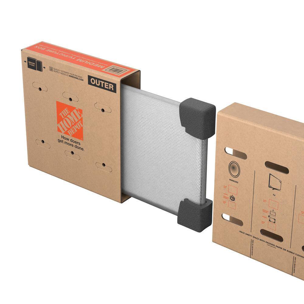 The Home Depot 25 in. L x 4 in. W x 26 in. D Heavy Duty Medium Adjustable TV, Picture, and Mirror Moving Box (42-Pack) MEDTV42