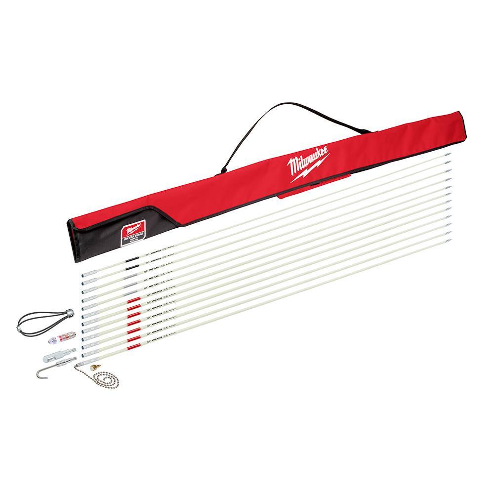 Milwaukee 60 ft. Fiberglass Fish Stick Low/Mid/High Flex Combo Kit with Accessories 48-22-4156