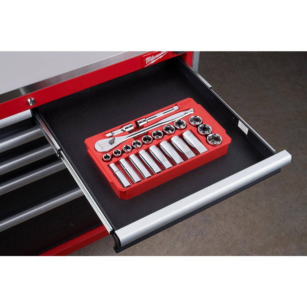 Milwaukee 1/2 in. Drive SAE Ratchet and Socket Mechanics Tool Set (22-Piece) 48-22-9410