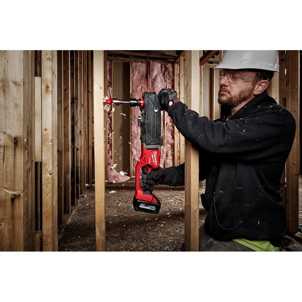 Milwaukee M18 FUEL 18-Volt Lithium-Ion Brushless Cordless GEN 2 SUPER HAWG 7/16 in. Right Angle Drill with M18 FUEL Hackzall 2811-20-2719-20