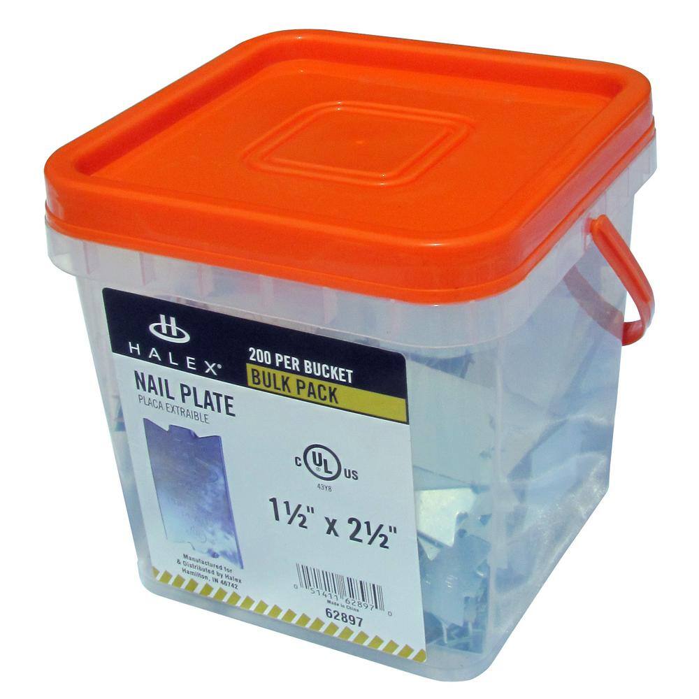 Halex 1-1/2 in. x 2-1/2 in. Nail Plate Box Bucket (200-Pack) 62897