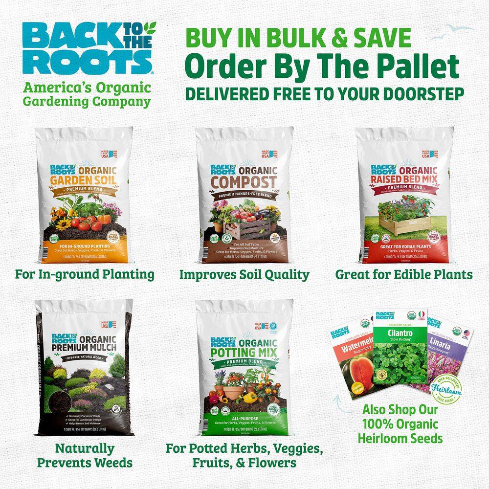 Back to the Roots Organic Garden Soil (2 1 cu.ft. Bags) Peat-Free, Blended with Organic Fertilizer 47070-DS