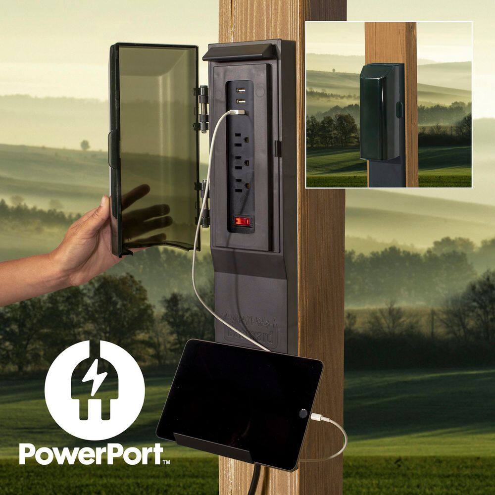 Backyard Discovery Arlington 12 ft. x 12 ft. All Cedar Wood Outdoor Gazebo Structure with Hard Top Steel Metal Peak Roof and Electric 2001527COM