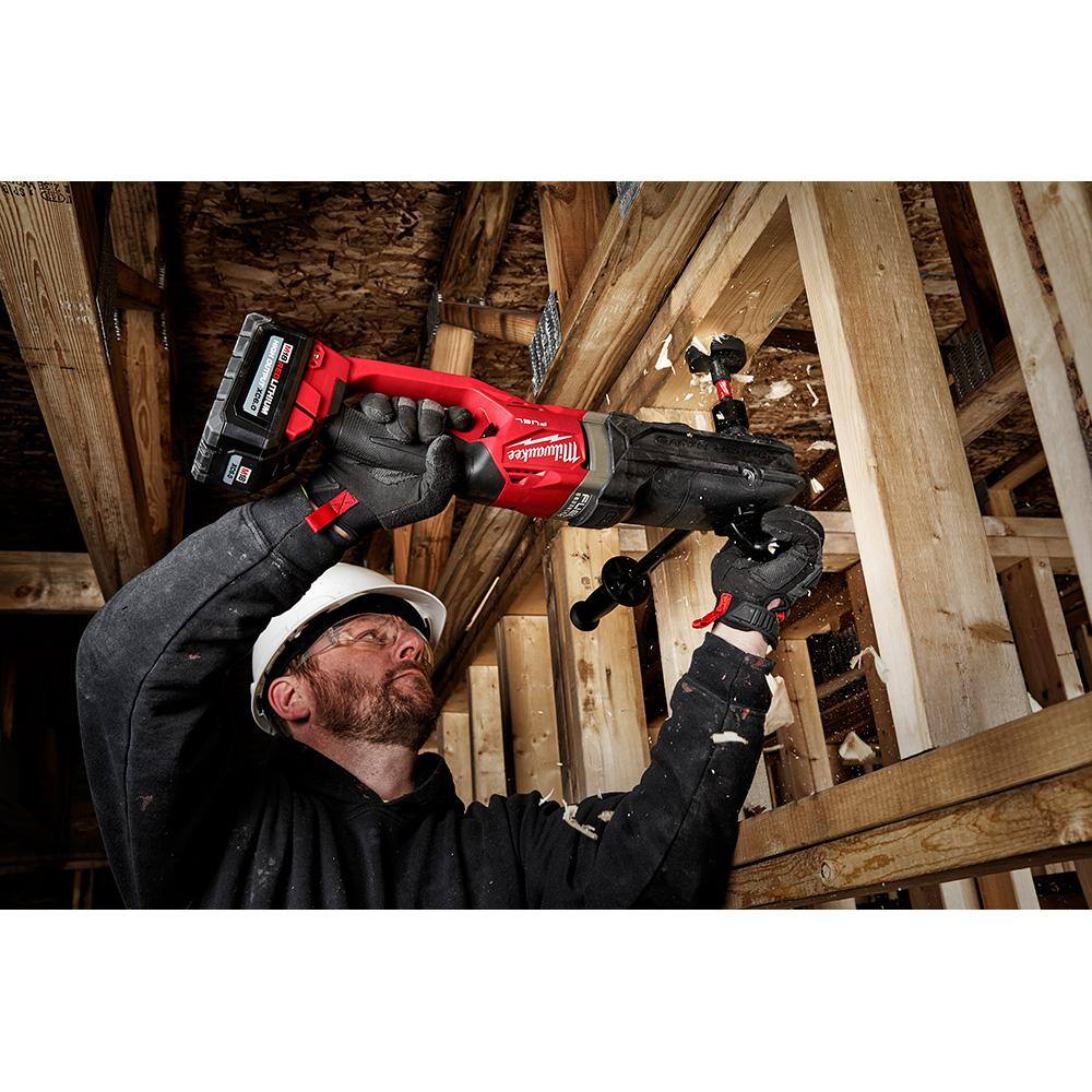 Milwaukee M18 FUEL 18-Volt Lithium-Ion Brushless Cordless GEN 2 SUPER HAWG 7/16 in. Right Angle Drill with M18 FUEL Hackzall 2811-20-2719-20