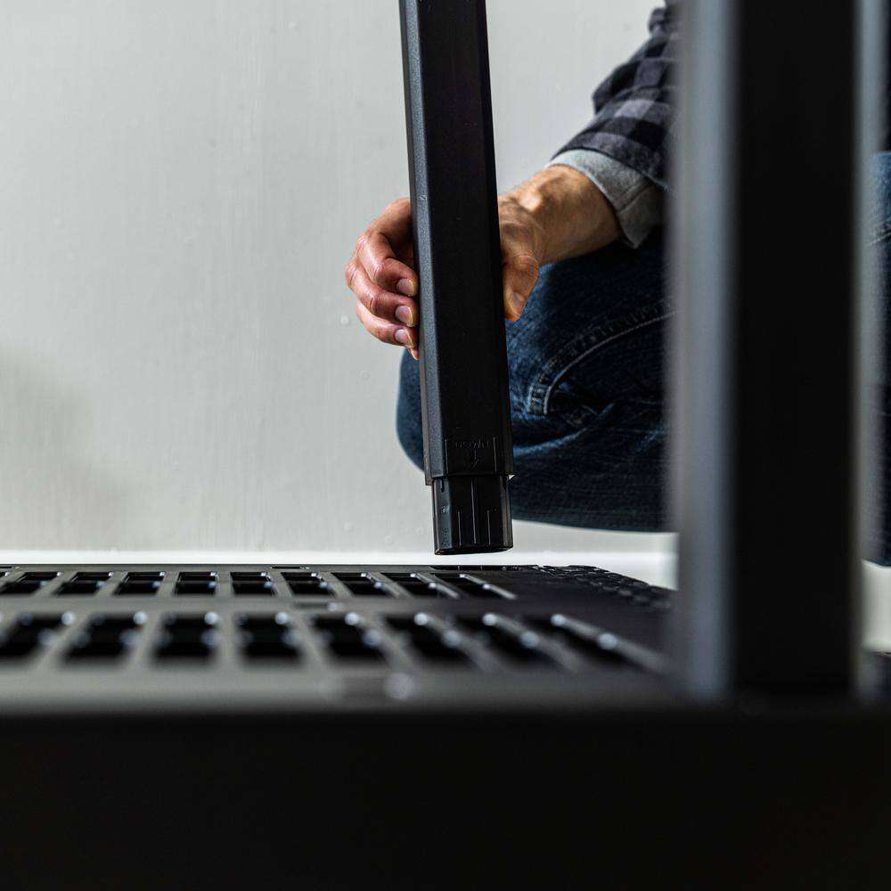 HDX 5 Tier Plastic Adjustable Garage Storage Shelving Unit in Black (48 in. W x 75 in. H x 20 in. D) 999-9320BB5