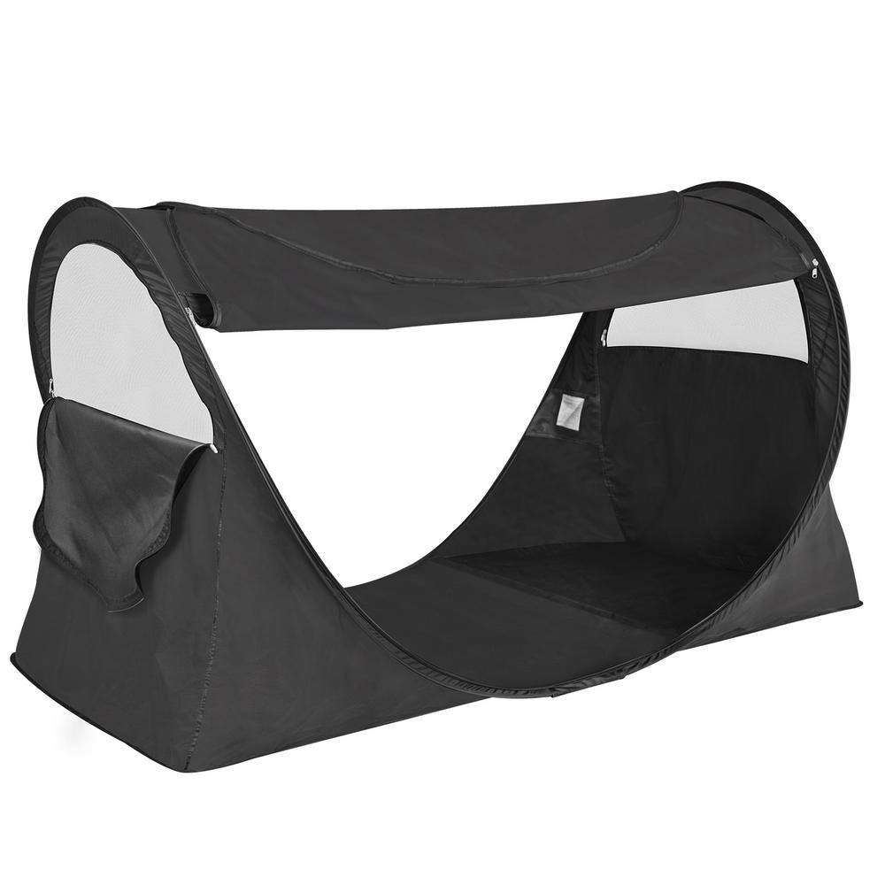 Alvantor Indoor Pop Up Portable Frame Polyester Bed Canopy Tent Full Curtains Breathable Charcoal Cottage (Mattress Not Included) 2706