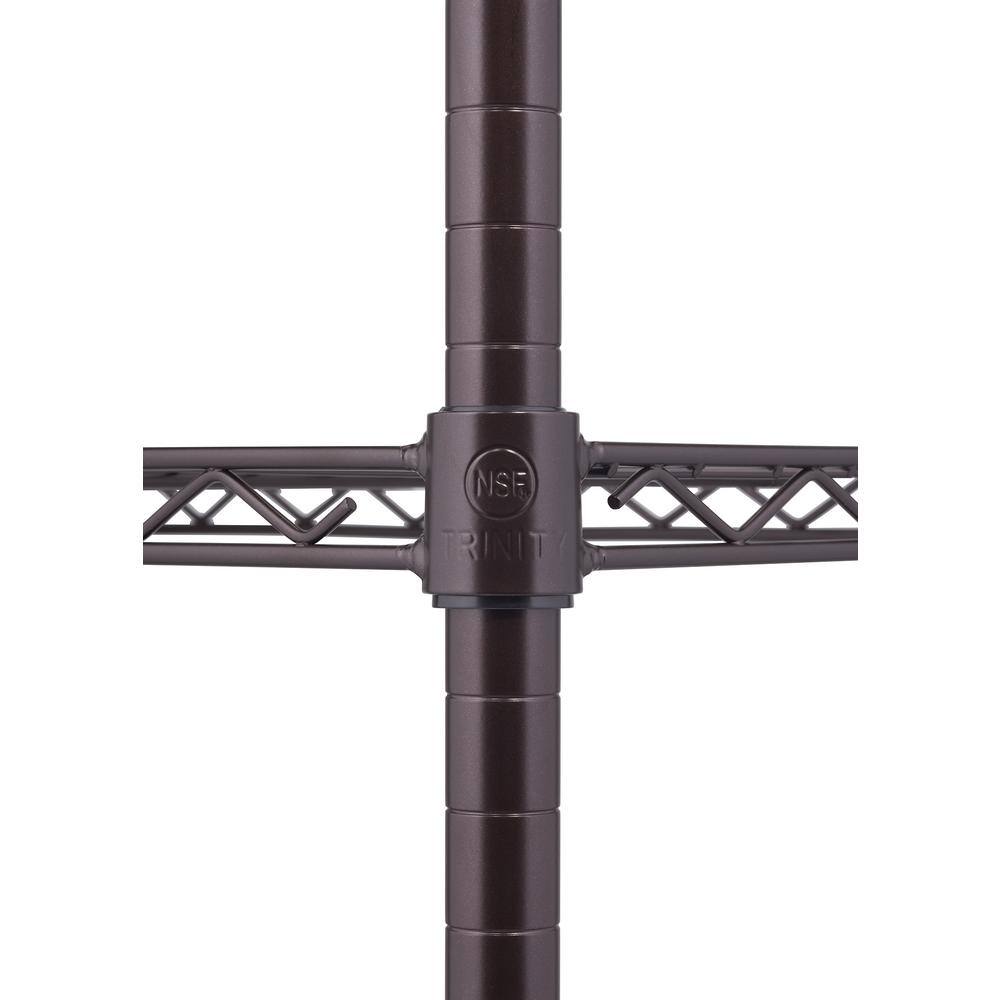 TRINITY Dark Bronze 4-Tier Steel Wire Shelving Unit with Liners (36 in. W x 54 in. H x 14 in. D) TBFPBR-0943