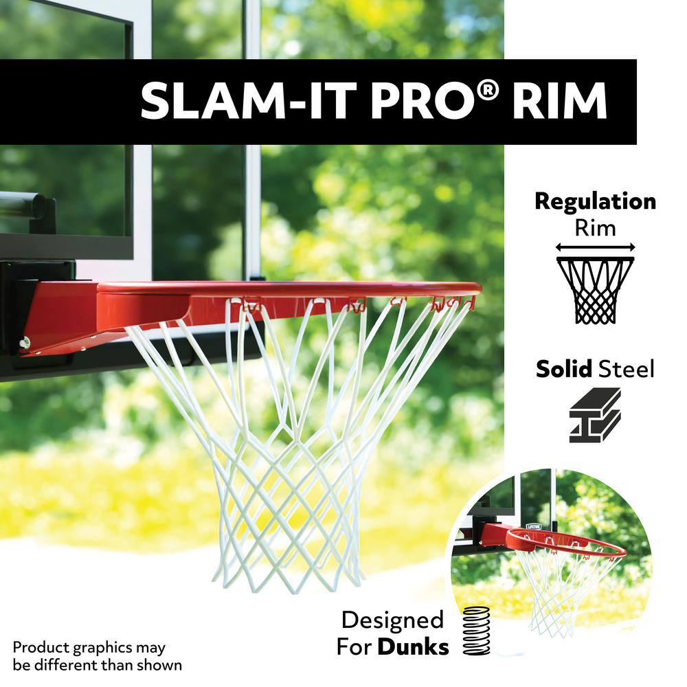 Lifetime 54 in. Polycarbonate Adjustable In-Ground Basketball Hoop 90962