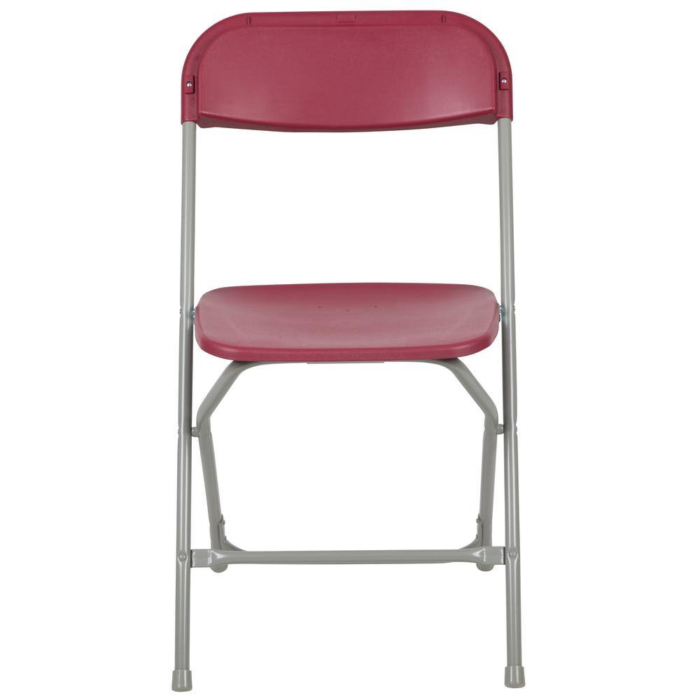 Carnegy Avenue Red Plastic Seat with Metal Frame Folding Chair (Set of 2) CGA-LE-274426-RE-HD