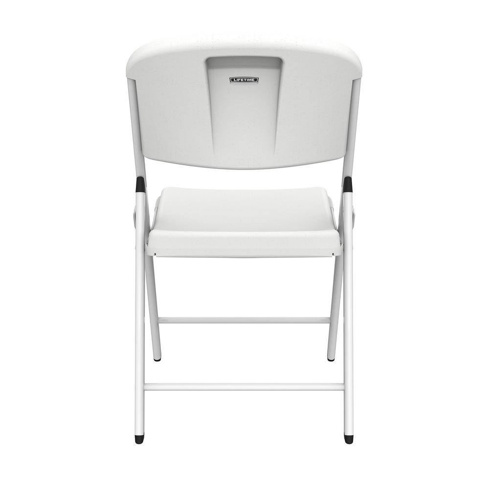 Lifetime White Plastic Seat Metal Frame Outdoor Safe Folding Chair (Set of 4) 80359
