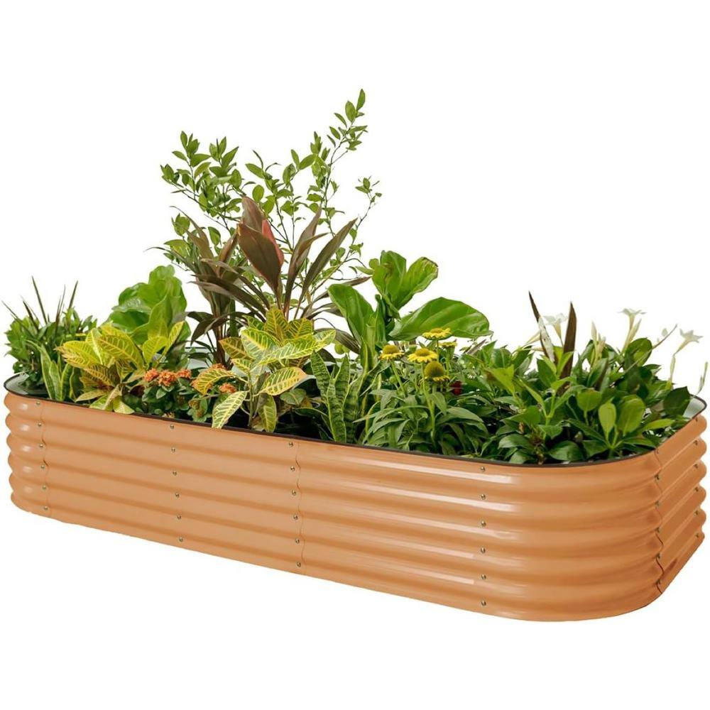 vego garden Raised Garden Bed Kit, 17 in. Tall 10-In-1 Modular, Metal Planter Box for Vegetables, Flowers, Herbs, Terra Cotta VB10N117TC