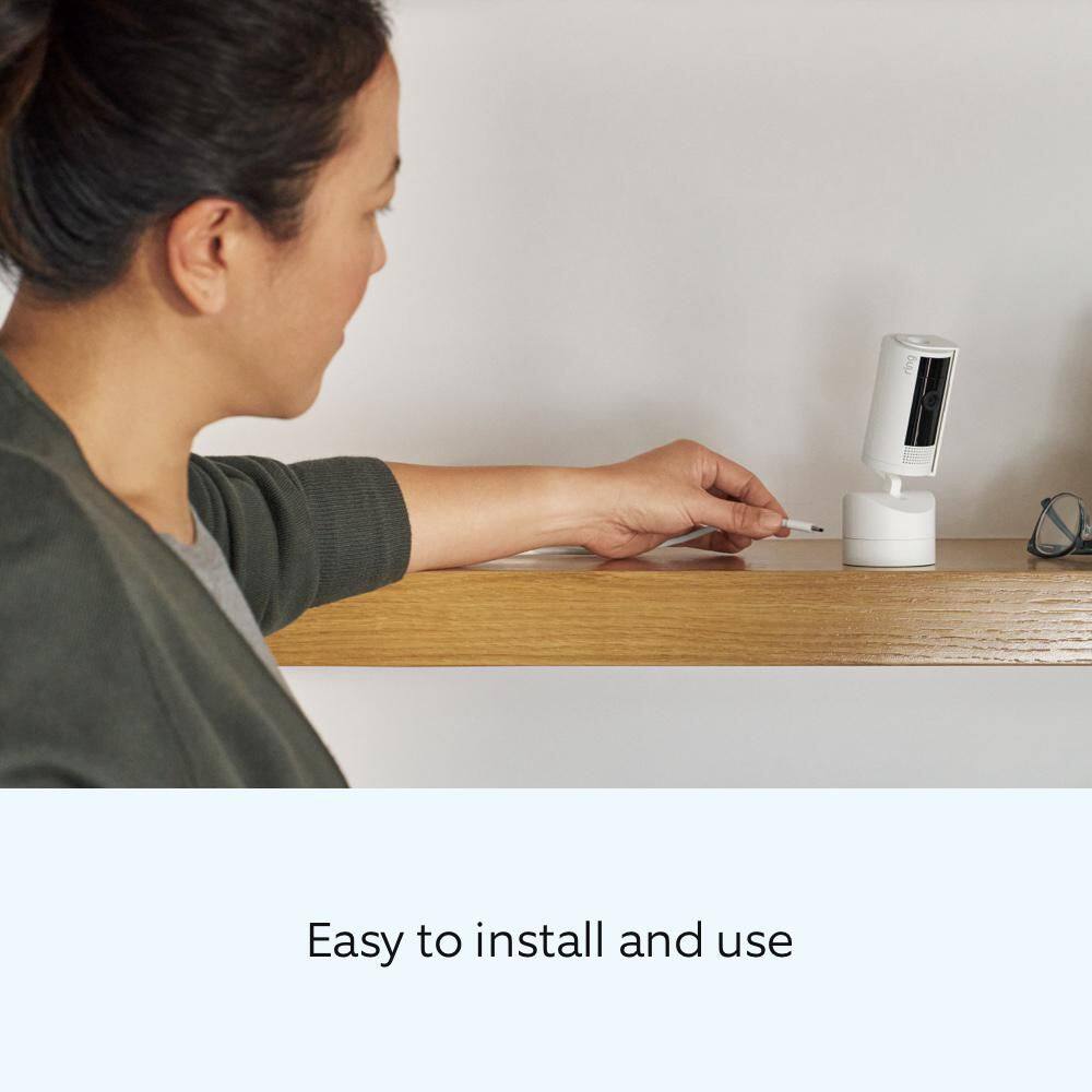 Ring Pan-Tilt Indoor Cam Plug-in Security Camera with 360° Horizontal Pan Coverage, Live View and Two-Way Talk, White B0CG2VS5FD