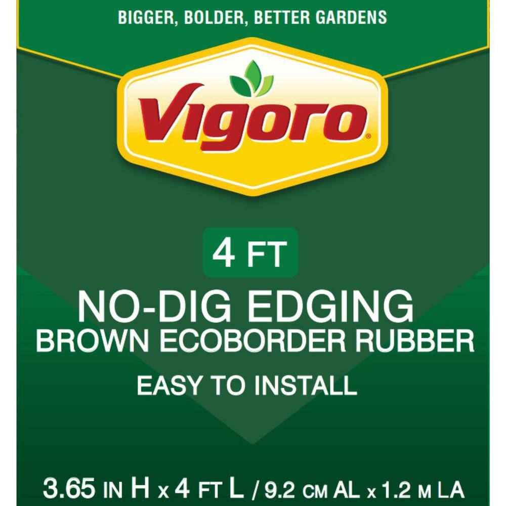 Vigoro EcoBorder 4 ft. Brown Rubber Landscape Edging (6-Pack) ECOBRD BRN 6PK