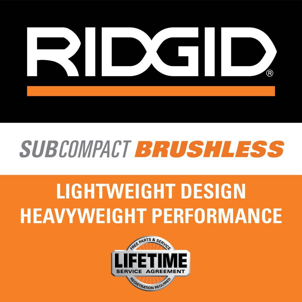 RIDGID 18V (2) 4.0 Ah Batteries and Charger Kit with 18V Brushless SubCompact 3/8 in. Impact Wrench AC93044SBN-R872071B