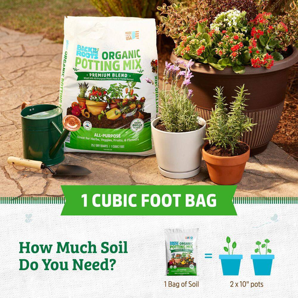 Back to the Roots Organic Bulk Potting Mix Soil (30 1 cu. ft. Bags) Peat-Free, Blended with Organic Fertilizer 47040-DS