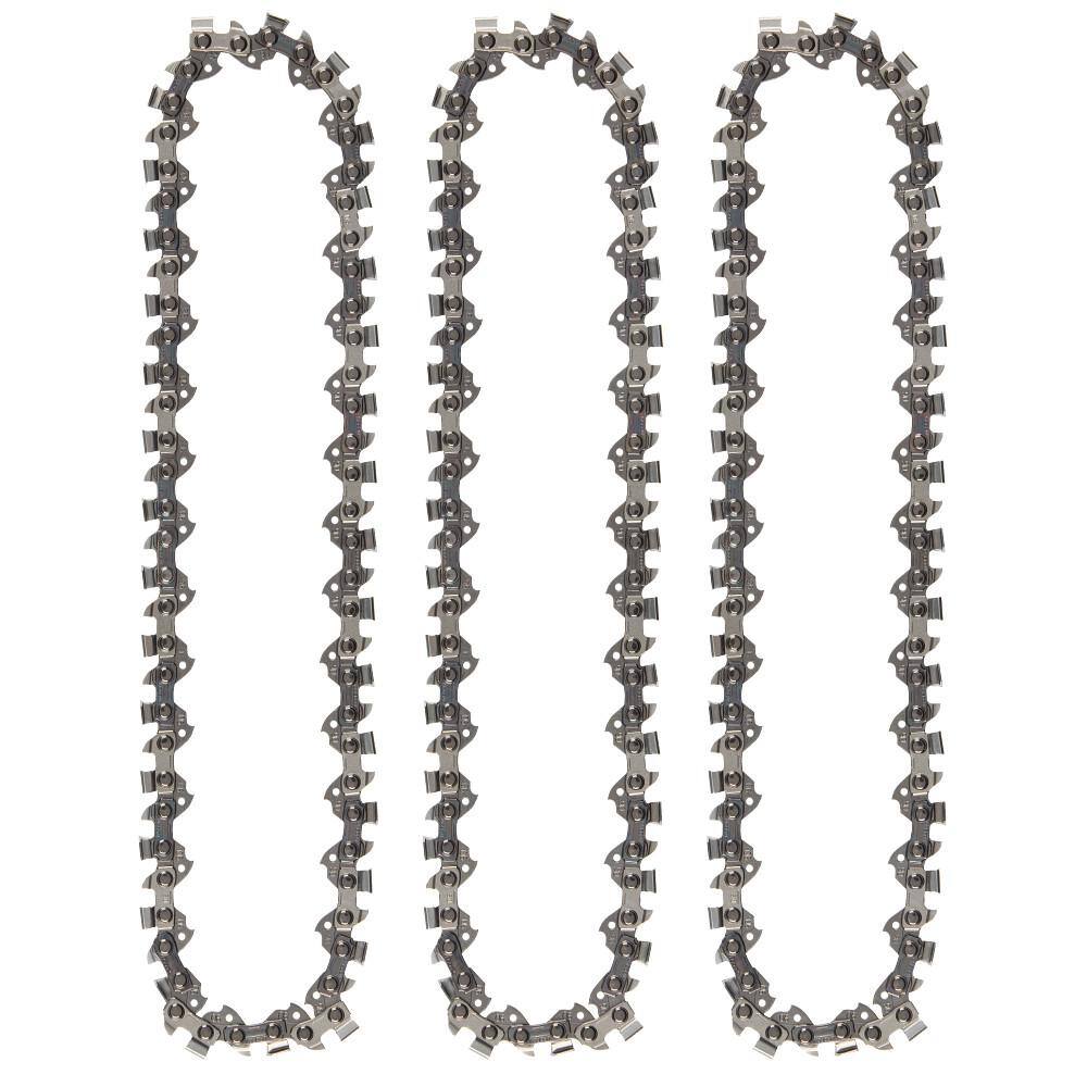 Milwaukee 8 in. Chainsaw Chain with 3/8 in. Low Profile Pitch and .043 in. Gauge (3-Pack) 49-16-2817