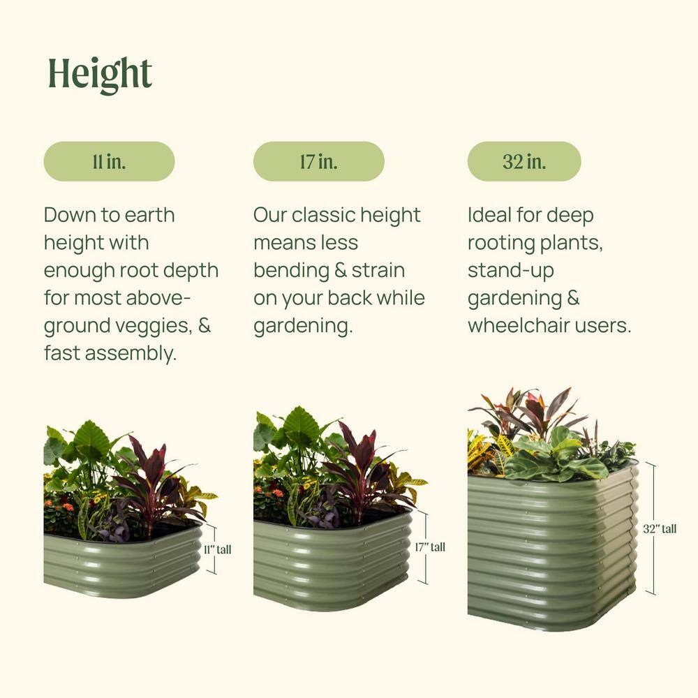 vego garden Raised Garden Bed Kit, 17 in. Tall 10-In-1 Modular, Metal Planter Box for Vegetables, Flowers, Herbs, Terra Cotta VB10N117TC