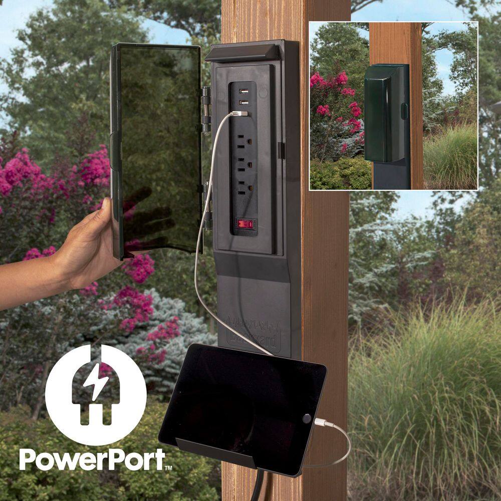 Backyard Discovery Barrington 14 ft. x 10 ft. All Cedar Wood Outdoor Gazebo Structure w/ Hard Top Steel Metal Hip Roof and Electric, Brown 2306042COM