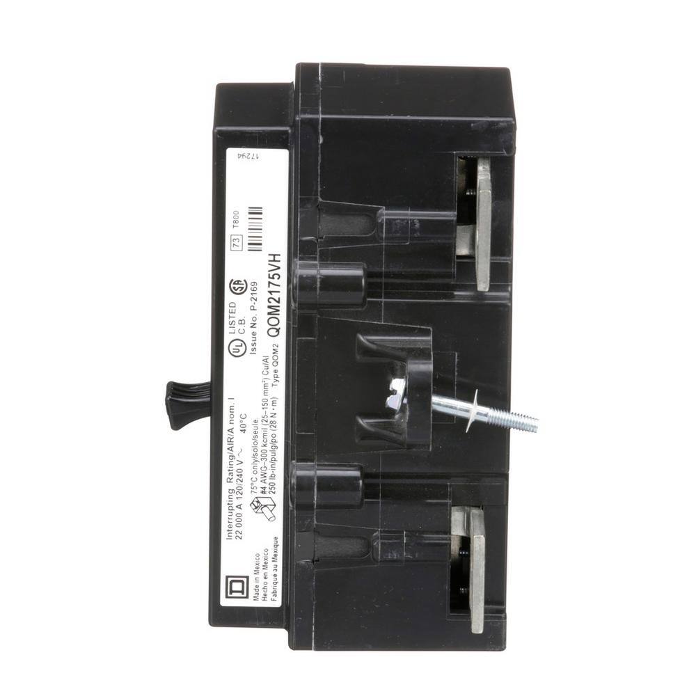 Square D QO 175 Amp 22k AIR QOM2 Frame Size Main Circuit Breaker for QO and Homeline Load Centers QOM2175VH