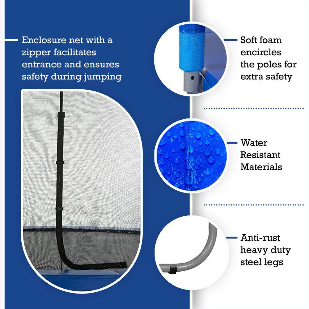 SKYTRIC Machrus Skytric 13 ft. Round Trampoline Set with Premium TopRing Flex Frame Safety Enclosure System UBSF02-13