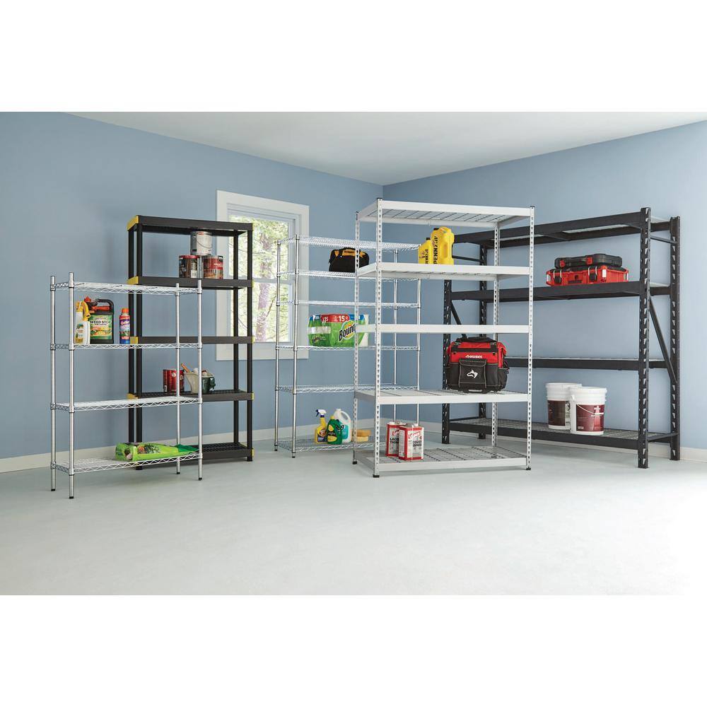 HDX 5-Tier Easy Assembly Multi-purpose Plastic Garage Storage Shelving Unit in Black (36 in. W x 74 in. H x 18 in. D) 241592