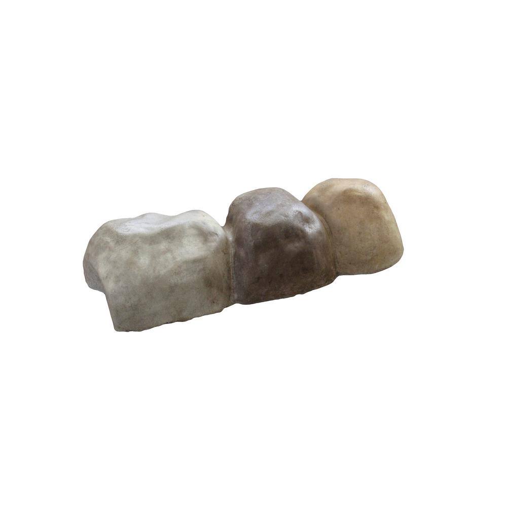 Landecor Edgestone 4 in. x 12 in. x 3 in. Multi-Colored Concrete Overlapping RIVER ROCK Edging (10-Pack) 308460