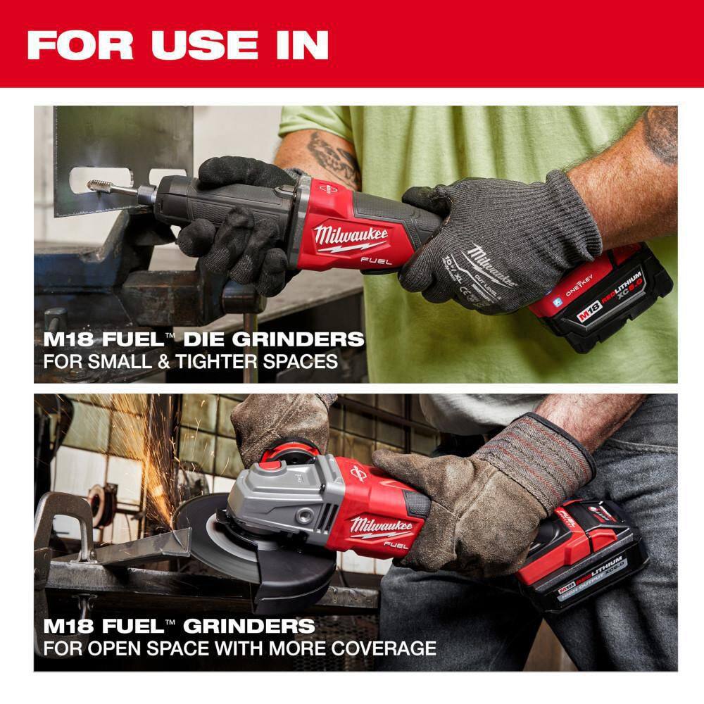 Milwaukee M18 FUEL 18-Volt Lithium-Ion Brushless Cordless 2-3 in. Variable Speed Die Grinder Paddle Switch w/5.0Ah Battery 2984-20-48-11-1850