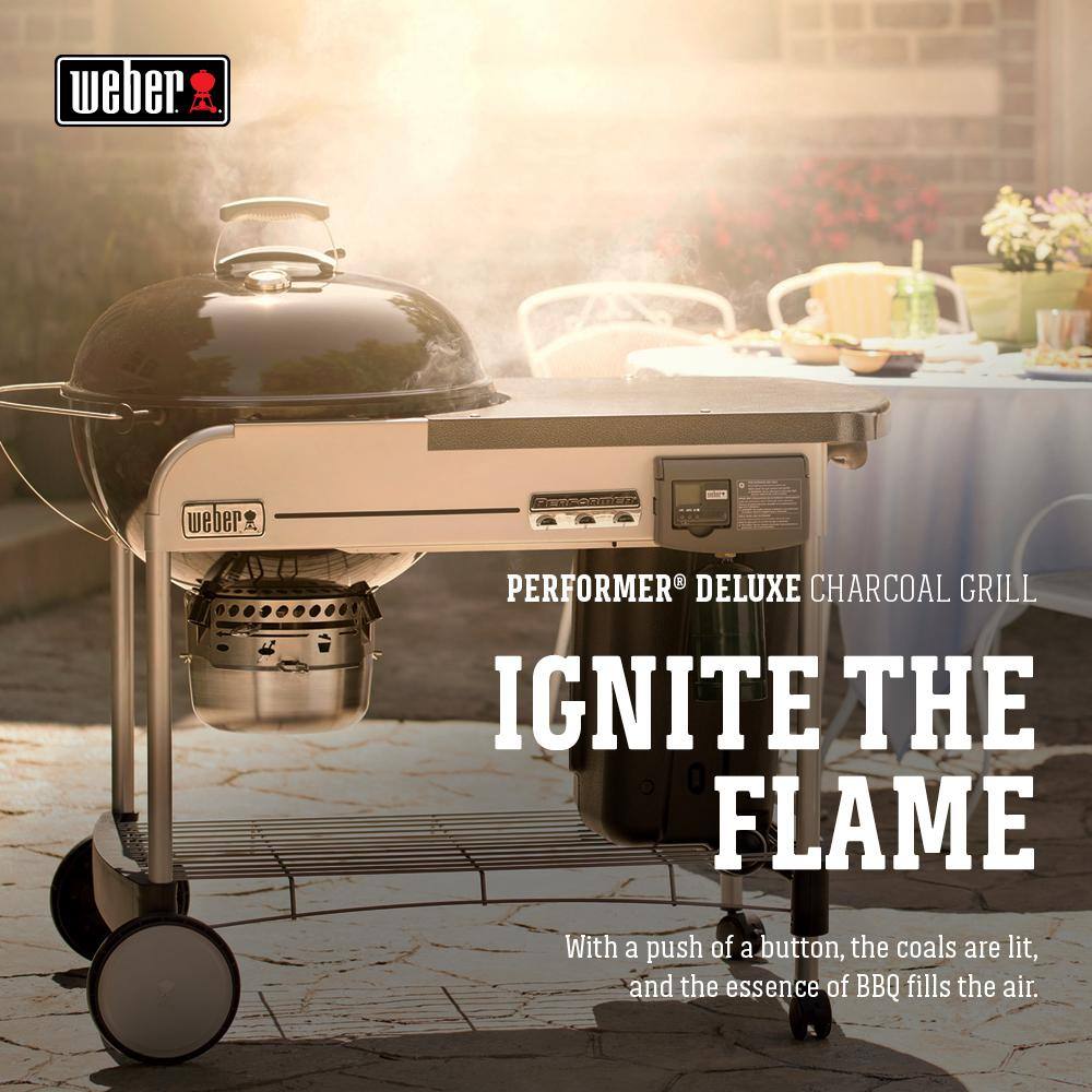 Weber Performer Deluxe 22 in. Charcoal Grill in Black with Touch-N-Go Gas Ignition 15501001
