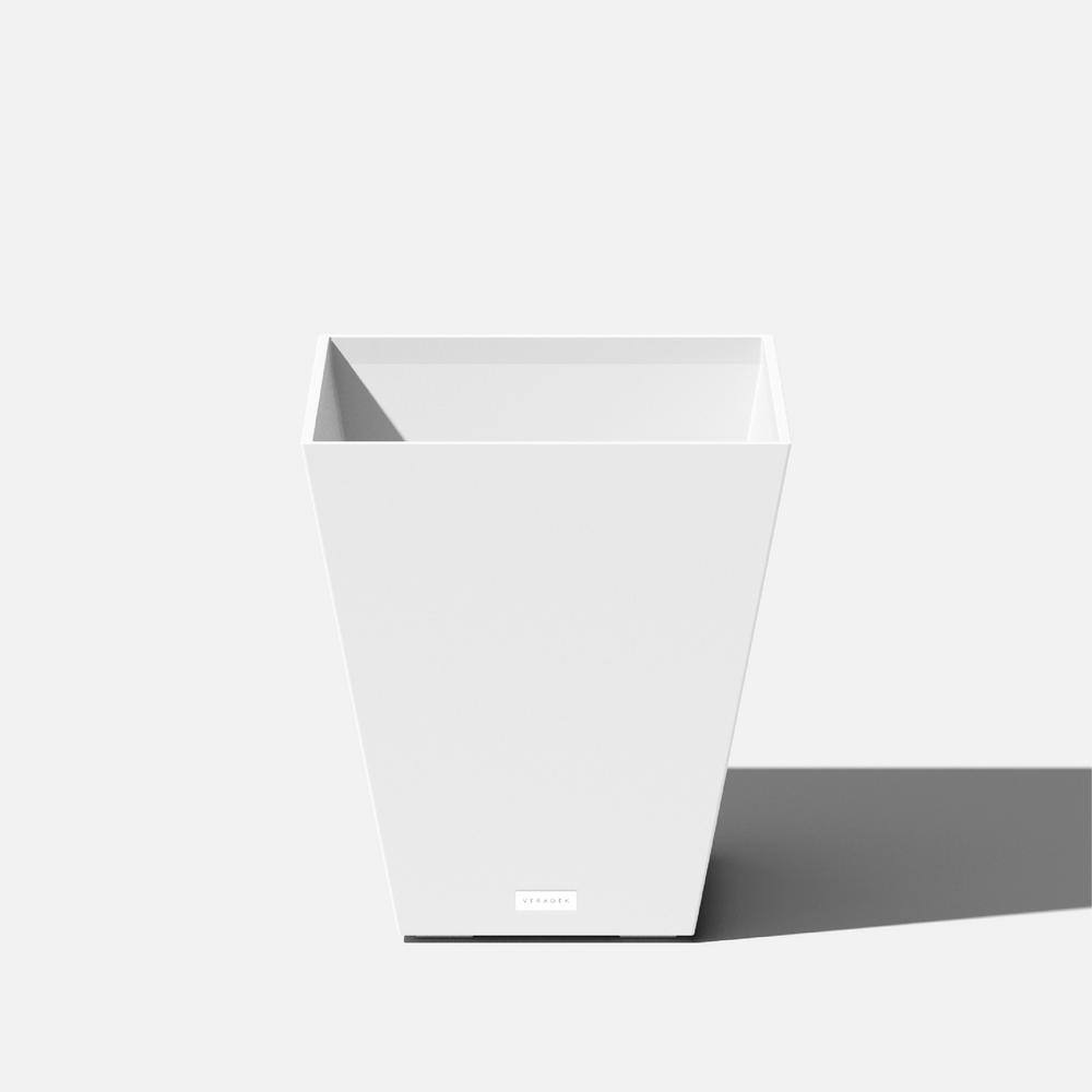 Veradek Nobleton Large White Plastic Tapered Planter with Drainage Holes (16 in. L x 16 in. W x 18 in. H) NBV18W