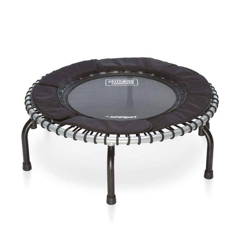 JUMPSPORT Indoor Lightweight 39 in. Heavy Duty Fitness Trampoline, Black RBJ-S-20190-05 + HAN-S-21050-04