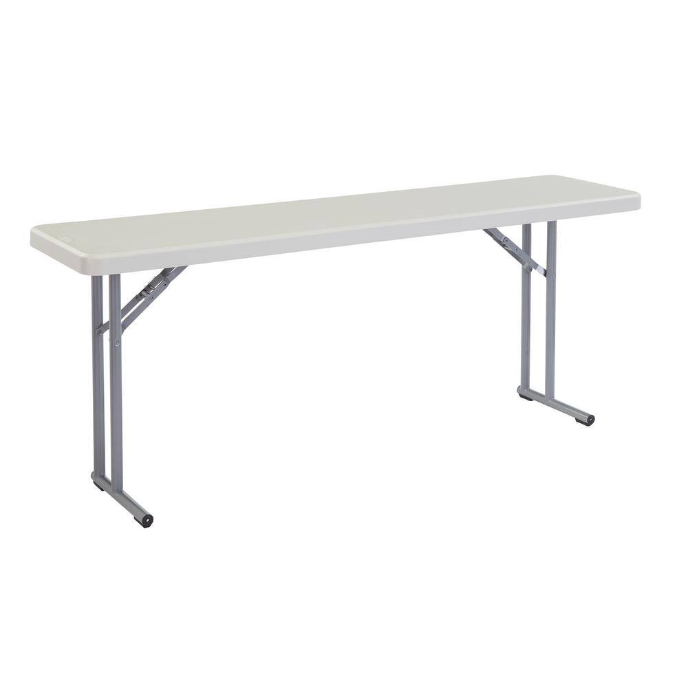 National Public Seating 72 in. Grey Plastic Smooth Surface Folding Seminar Table BT-1872