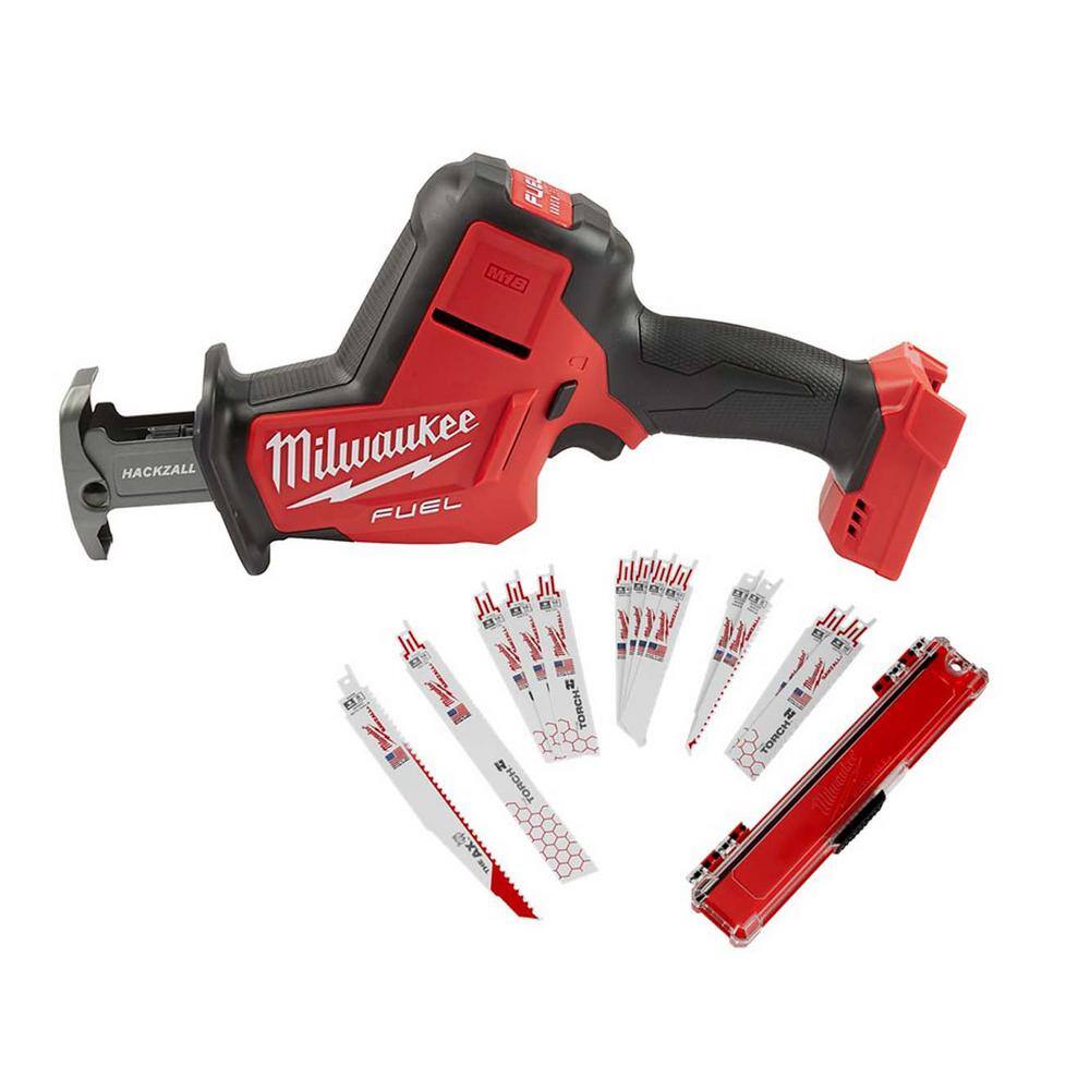 Milwaukee M18 FUEL 18V Lithium-Ion Brushless Cordless HACKZALL Reciprocating Saw with SAWZALL Reciprocating Saw Blade Set (25-Pc) 2719-20-49-22-1113S