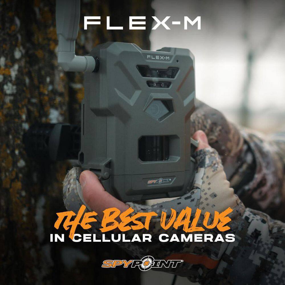SpyPoint Flex-M Twin Pack Cellular Trail Cameras, GPS, Night Vision, Dual-Sim LTE, 28MP Photos, 720p Videos plus Sound (2) FLEX M TWIN