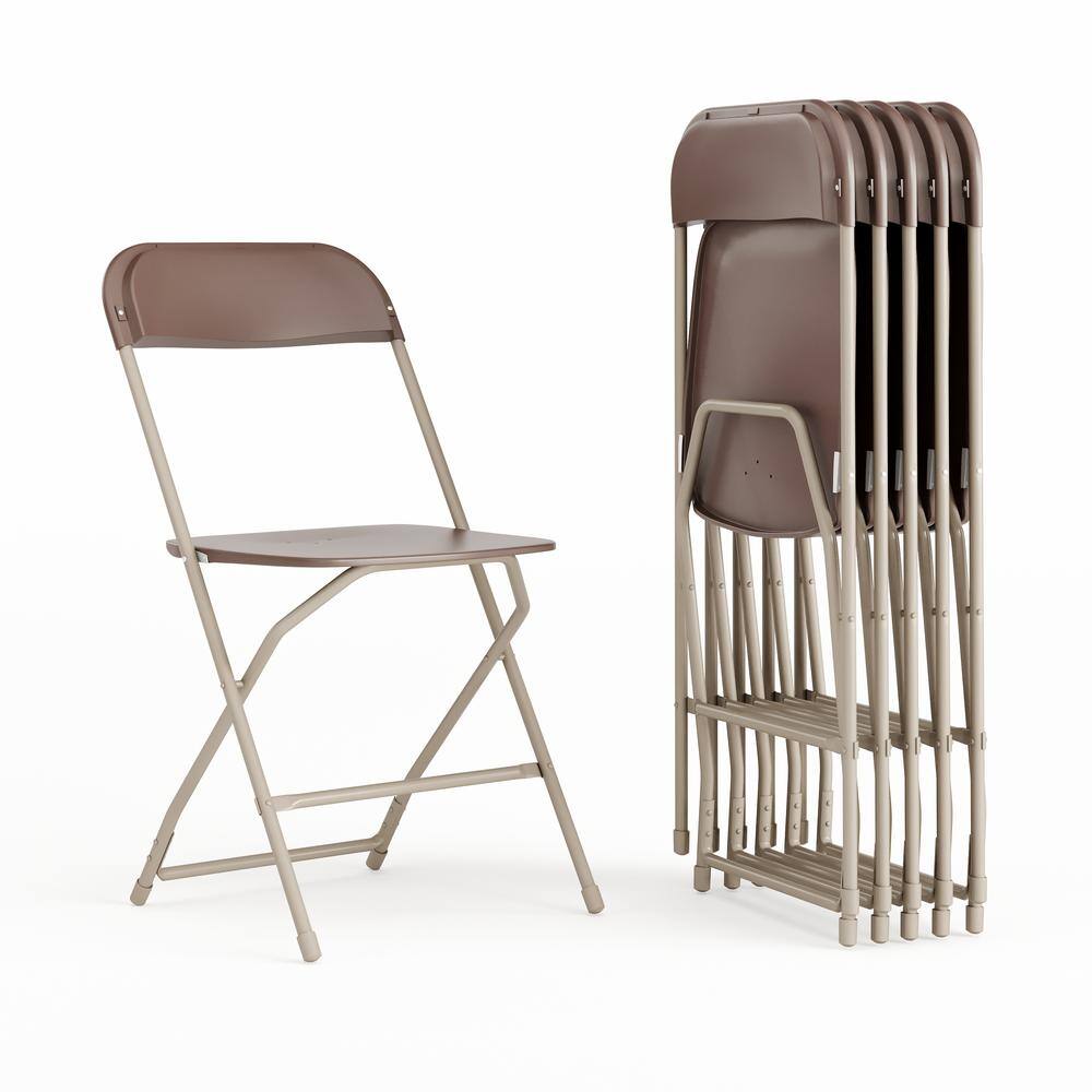Carnegy Avenue Brown Metal Folding Chairs CGA-LE-487295-BR-HD