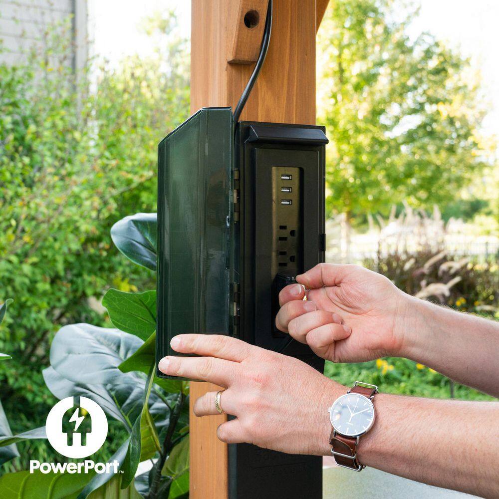 Backyard Discovery Granada 9 ft. x 10 ft. All Cedar Wood Grill Gazebo w/Outdoor Bar, Hard Top Steel Roof and Powder Coated Bar Countertops 2206090COM