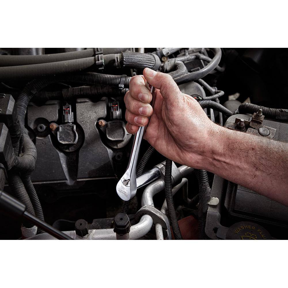 Milwaukee 3/8 in. Drive SAE/Metric Ratchet and Socket Mechanics Tool Set (60-Piece) 48-22-9408-48-22-9508