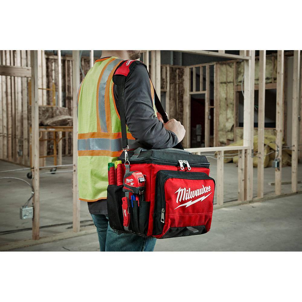 Milwaukee 21 Qt. Soft Sided Jobsite Lunch Cooler with PACKOUT Black 20 oz. Tumbler 48-22-8250-48-22-8392B