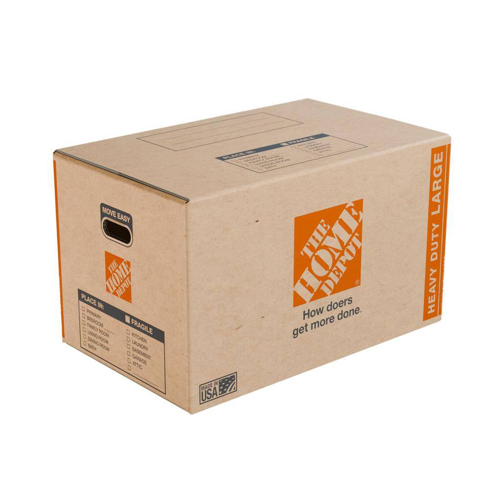 The Home Depot 26 in. L x 16 in. W x 15 in. D Heavy-Duty Large Moving Shipping and Packing Box with Handles (50-Pack) HDLRGBOX50