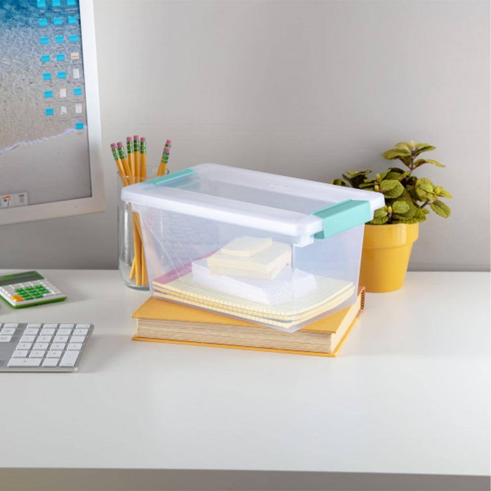 Sterilite New Medium Clip Box Clear Storage Tote Container with Lid (8 Pack) 8 x 19628604