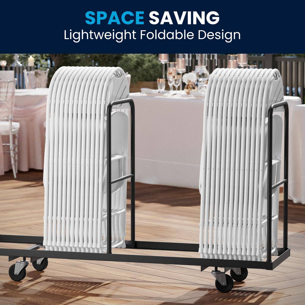 Carnegy Avenue White Metal Folding Chair (Set of 8) CGA-Y-14195-WH-HD