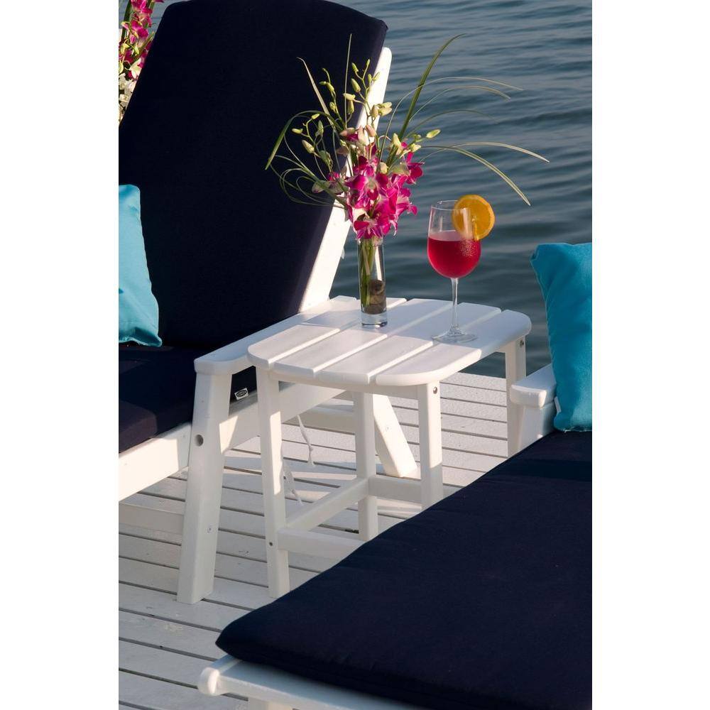 POLYWOOD South Beach 18 in. Slate Grey Patio Side Table SBT18GY