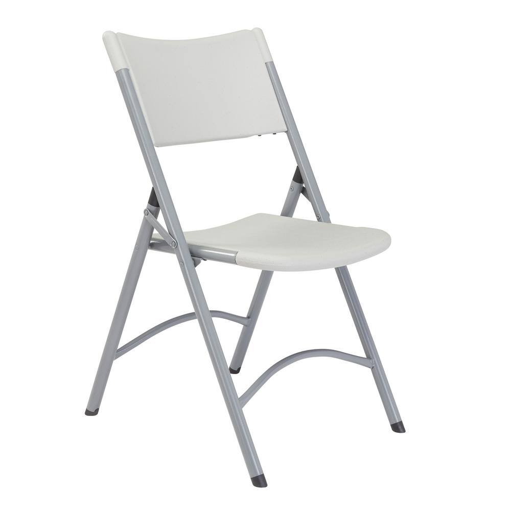 National Public Seating Grey Plastic Seat Outdoor Safe Folding Chair (Set of 4) 602